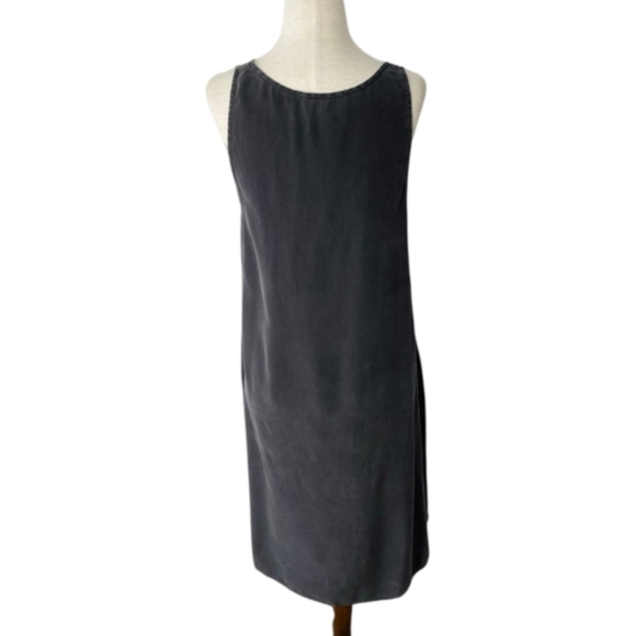 ❌Everlane 100% Silk The Tank Dress with Pockets Charcoal Gray Size Small - Picture 4 of 14
